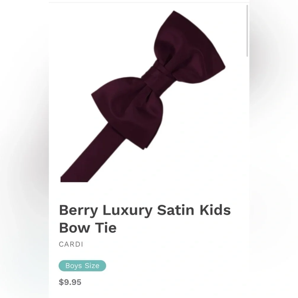 Wine Burgundy Maroon Wedding Tuxedo Pre Tied clip on Bow tie bowtie kids boys